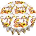 thumbnail image 4 of Fall Tablecloth Washable Pumpkin Sunflower Tablecloth Round 60 Inch Reusable Autumn Table Cloth for Holiday Party Dinner Dining Table Decor, 4 of 6