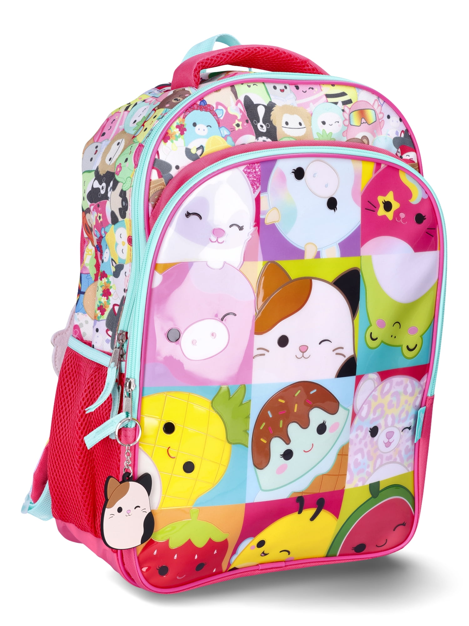 Squishmallows Blocks Girls 17" Laptop Backpack, Pink Multi-Color