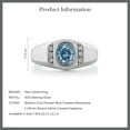 thumbnail image 6 of Gem Stone King 925 Sterling Silver Men's Ring Persian Blue Moissanite Created Sapphire (1.44 Cttw), 6 of 6
