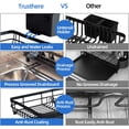 thumbnail image 4 of Dish Drying Rack with Drain Board, Trusthere Dish Rack for Kitchen Counter with Utensil Holder, Rustproof Drainboard Set with Cup Holder, Dish Drainer with 360° Swivel Drain Spout (Black), 4 of 6