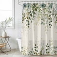 thumbnail image 6 of Sage Green Shower Curtain Set - Standard 72" x 72" Washable Bathtub Curtain with 12 Hooks, Eucalyptus Leaves Waterproof Fabric Stall Shower Curtains for Bathroom/Bathtub Décor, 6 of 6