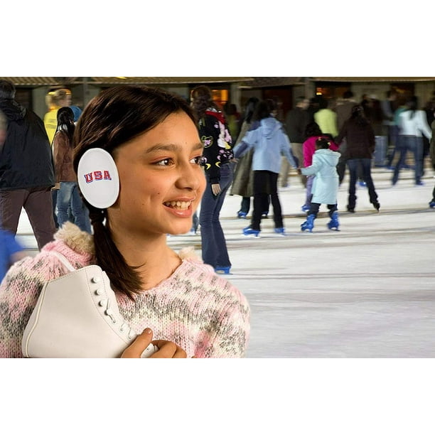 Ear Mitts Ear Mitts Bandless Ear Muffs, Black Fleece & Swarovski