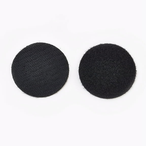 Nylon Magic Tapes Adhesive Hook and Loop Tapes Flat Round Black 50mm
