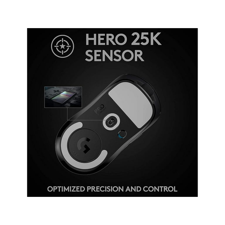 Logitech G Pro X Superlight Wireless Gaming Mouse, Ultra-Lightweight, HERO  25K Sensor, Black 