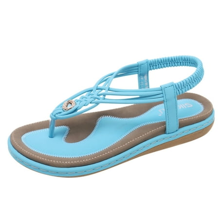 

Women s Arch Support Sandals Orthopedic With Elastic Ankle T-Strap Thong Strappy Open Toe Flip Flops Roman Shoes
