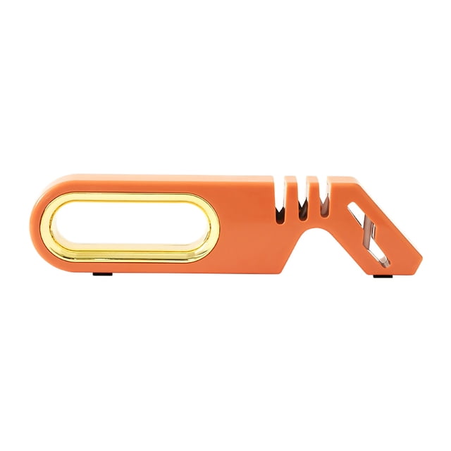 Afilador de cuchillos evita resbalones eficiente 4 en 1 piedra de afilar cuchillas de cocina para tijera naranja