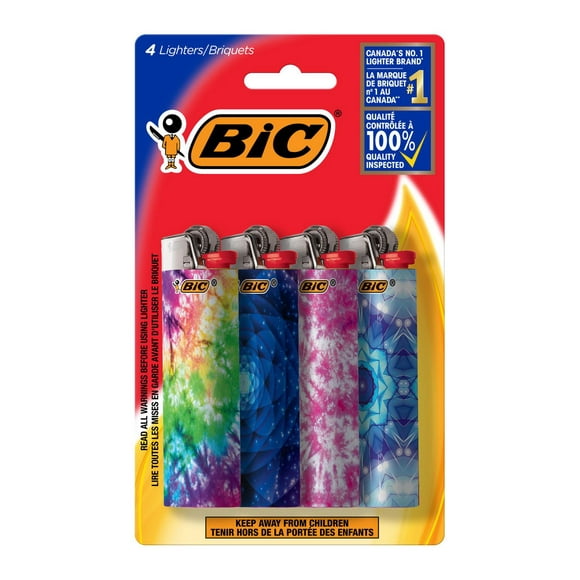 BIC Classic Pocket Lighter, Fashion Series, 4 Pack, 4 pack