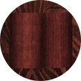 thumbnail image 1 of Ahgly Company Indoor Round Abstract Brown Modern Area Rugs, 5' Round, 1 of 4