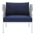 thumbnail image 6 of Side Lounge Chair Armchair, Sunbrella, Aluminum, Metal, Steel, Grey Gray Blue Navy, Modern Contemporary Urban Design, Outdoor Patio Balcony Cafe Bistro Garden Furniture Hotel Hospitality, 6 of 8