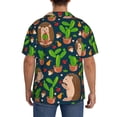 thumbnail image 5 of KLL Cute Hedgehogs Cactus Blue Print Men's Shirt Short Sleeve Button Down Summer Cuba Beach Shirts- 4X-Large, 5 of 7