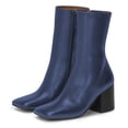 thumbnail image 4 of YDN Women Fashion Calf Boots Square Closed Toe Side Zippers Booties Block Mid Heels Business Daily Office Shoes Size 11 Blue, 4 of 5