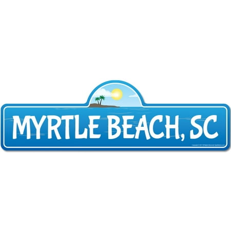 Myrtle Beach Sc To Orlando Fl Myrtle, SC South Carolina Beach Street Sign | Indoor/Outdoor | Surfer, Ocean Lover, Décor For Beach House, Garages, Living Rooms, Bedroom | Signmission Personalized Gift ()