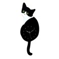thumbnail image 5 of facefd 3D Tail Wagging Cat Dog Wall Clock Silence Clock Bedroom Home Decoration Green Eye Cat, 5 of 5