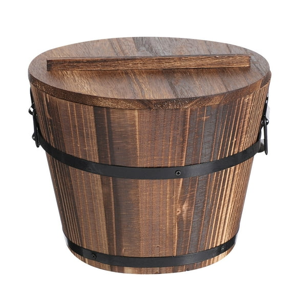 Supvox Party Round Food Storage Container Linden Wood 1Pcs