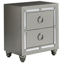 Pemberly Row Contemporary Transitional Silver Wood Nightstand