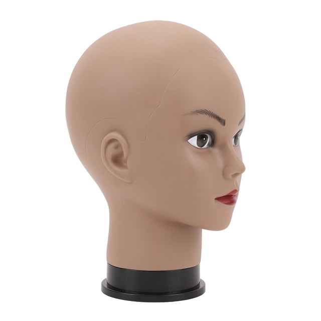 Cabeza De Maniquí Calva, Cabeza De Cosmetología Calva, Piel Negra, Profesional, PVC, Multifuncional Con Maquillaje Para Pelucas, Sombrero, Gafas, Exhibición