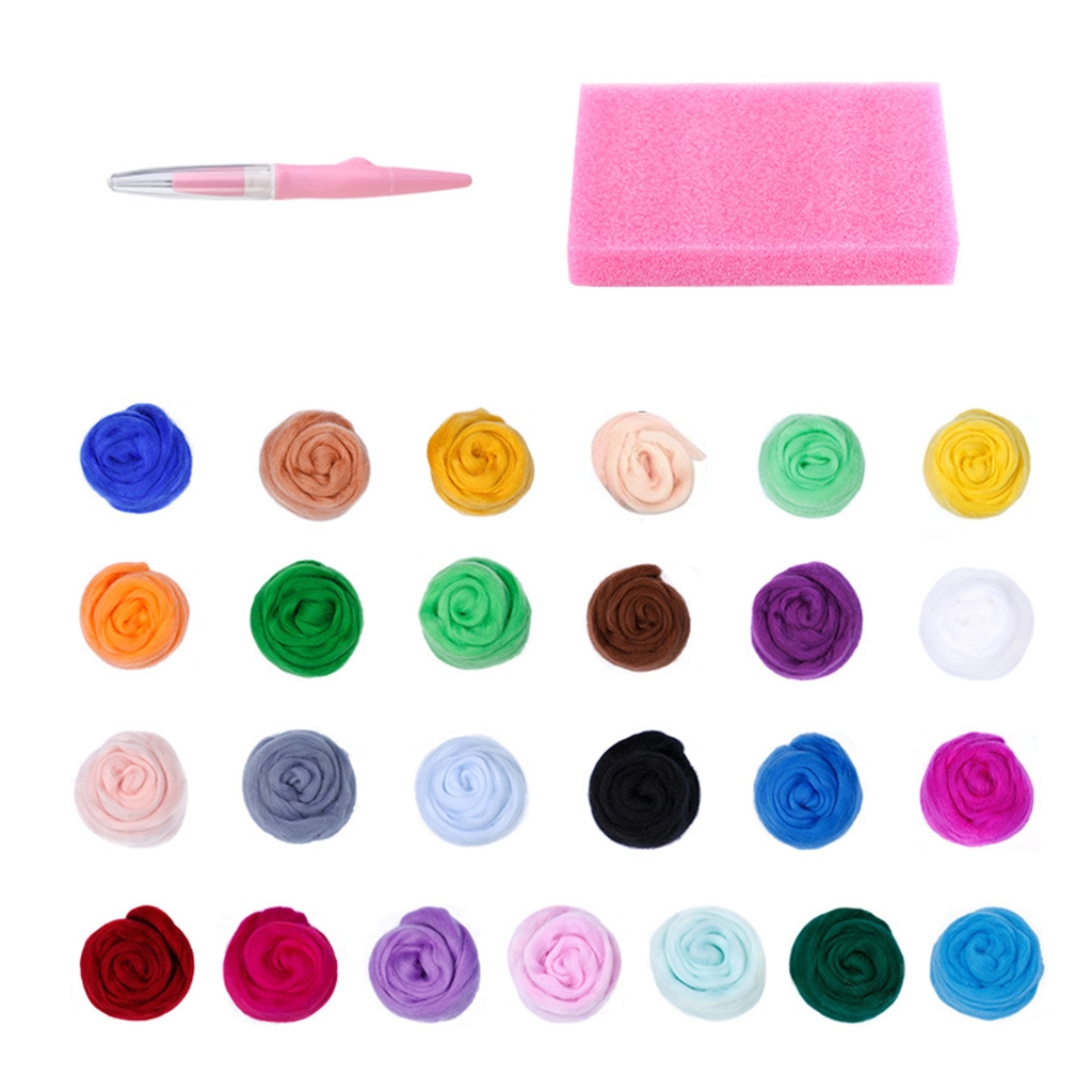 7/8/9/10 Color Needle Felting Supplies with Wool Felt Needle Tool Craft Wool Felted Set for Beginner Wool Felting Craft