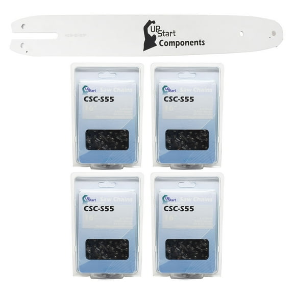 16-Inch Chainsaw Bar and 4 Chains Combo Replacement for Olympyk 241 - (16", 3/8", .050", 55 DL)