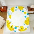 thumbnail image 5 of Manfei Lovely Cartoon Duck Bed Sheets,Geometric Polka Dot King Sheets,Yellow Blue Sheet Set For Child,Breathable Home Decor,4pcs, 5 of 7