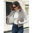 thumbnail image 2 of ieFashion Womens Faux Fur Vest Lapel Collar Sleeveless Zip Up Cardigan Vest Top Fuzzy Coats Jacket Fluffy Outwear with Pockets, 2 of 8