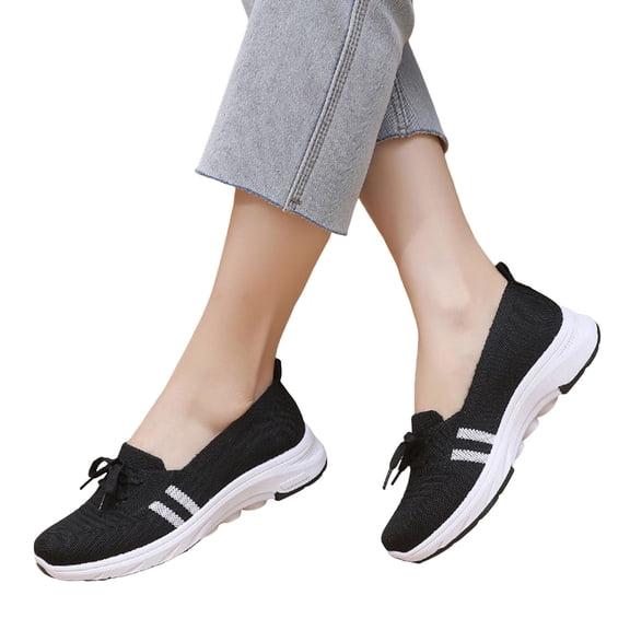 Womens Slip on Walking Shoes Spring Comfortable Breathable Lace up Mesh Golf Driving Nursing Sneakers