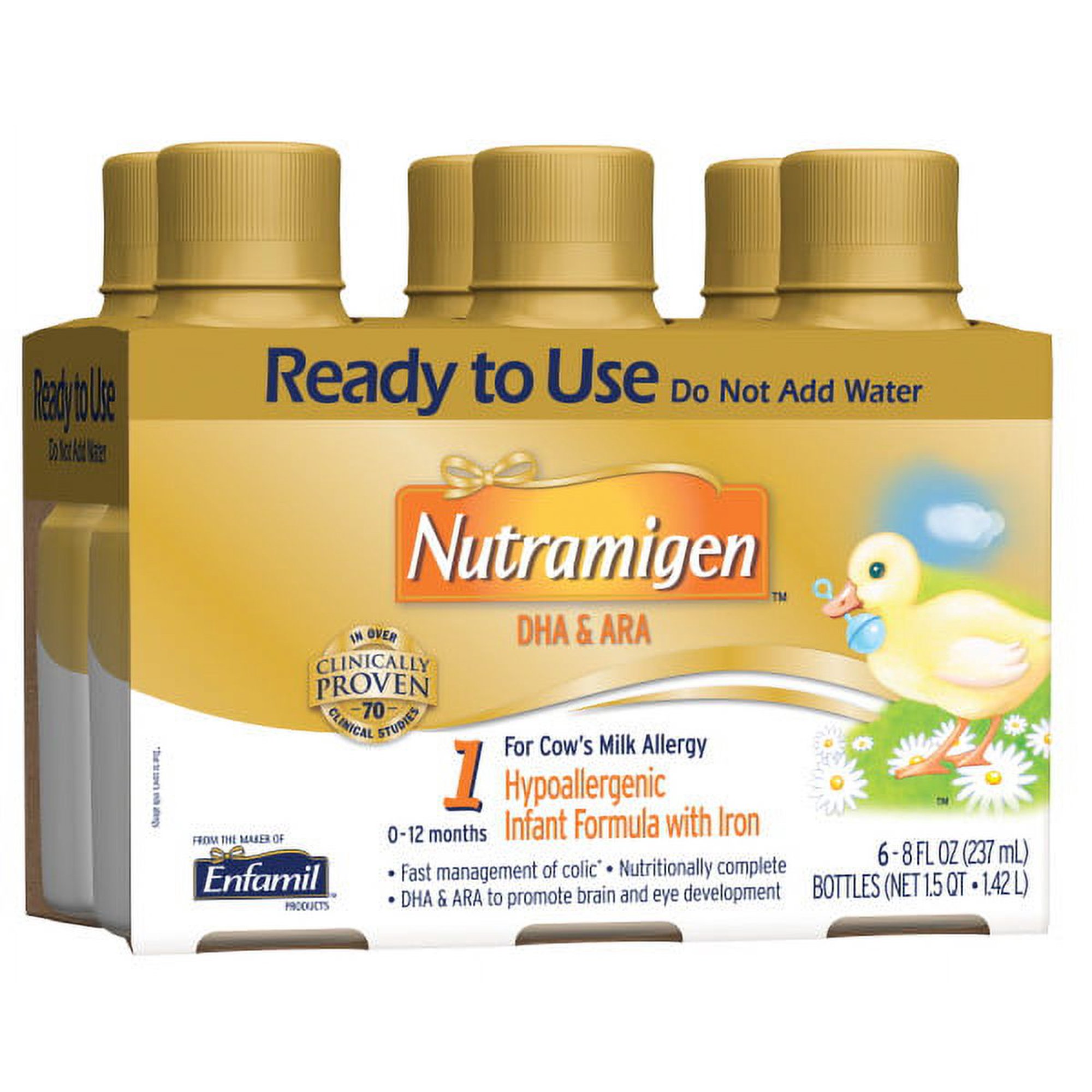 Nutramigen Hypoallergenic Ready to Use Infant Formula 6-8 fl. oz. Bottles