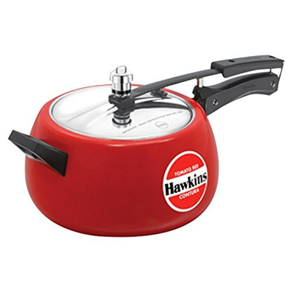 Hawkins Ceramic Coated Contura Pressure Cooker, 5 L, Red