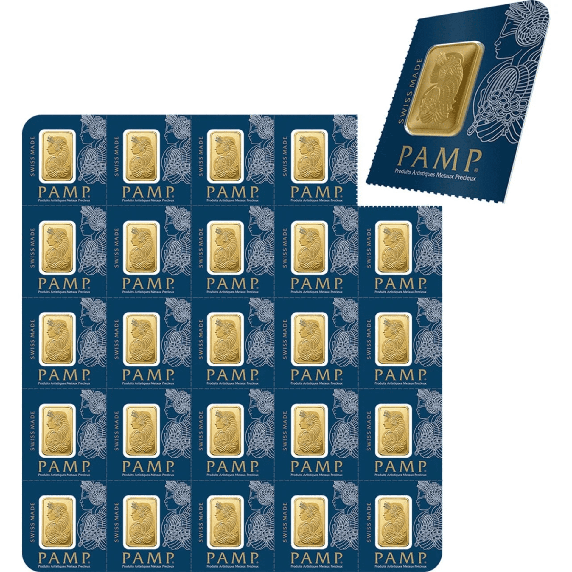 Pamp Suisse Lady Fortuna 1 Gram Gold Bar (25x1 Breakable) - Veriscan Assay