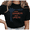 Black-1, variant on Women's "More Spaghetti Less Upsetti" Funny Food Graphic Casual Tee Short Sleeve Round Neck Top Black S-5XL