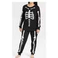 thumbnail image 4 of Women's 1X Skeleton Pattern 2-Piece Pajamas, Black, 4 of 5