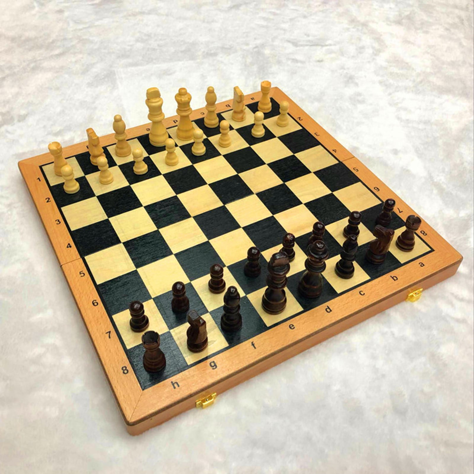 10X10 Square Box All Wood Pcs Ajedrez Chess Game Set Handcrafted In Mexico New 