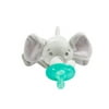 Philips Avent Soothie Snuggle Pacifier Holder with Detachable Pacifier, Elephant, 0M+, SCF347/03