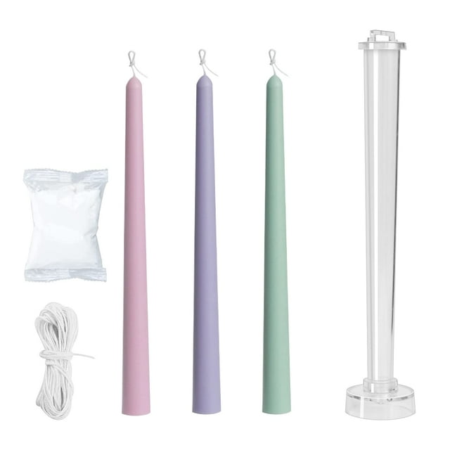 Molde para velas Ruiao Classic, alto, cónico, plástico transparente, 26 cm