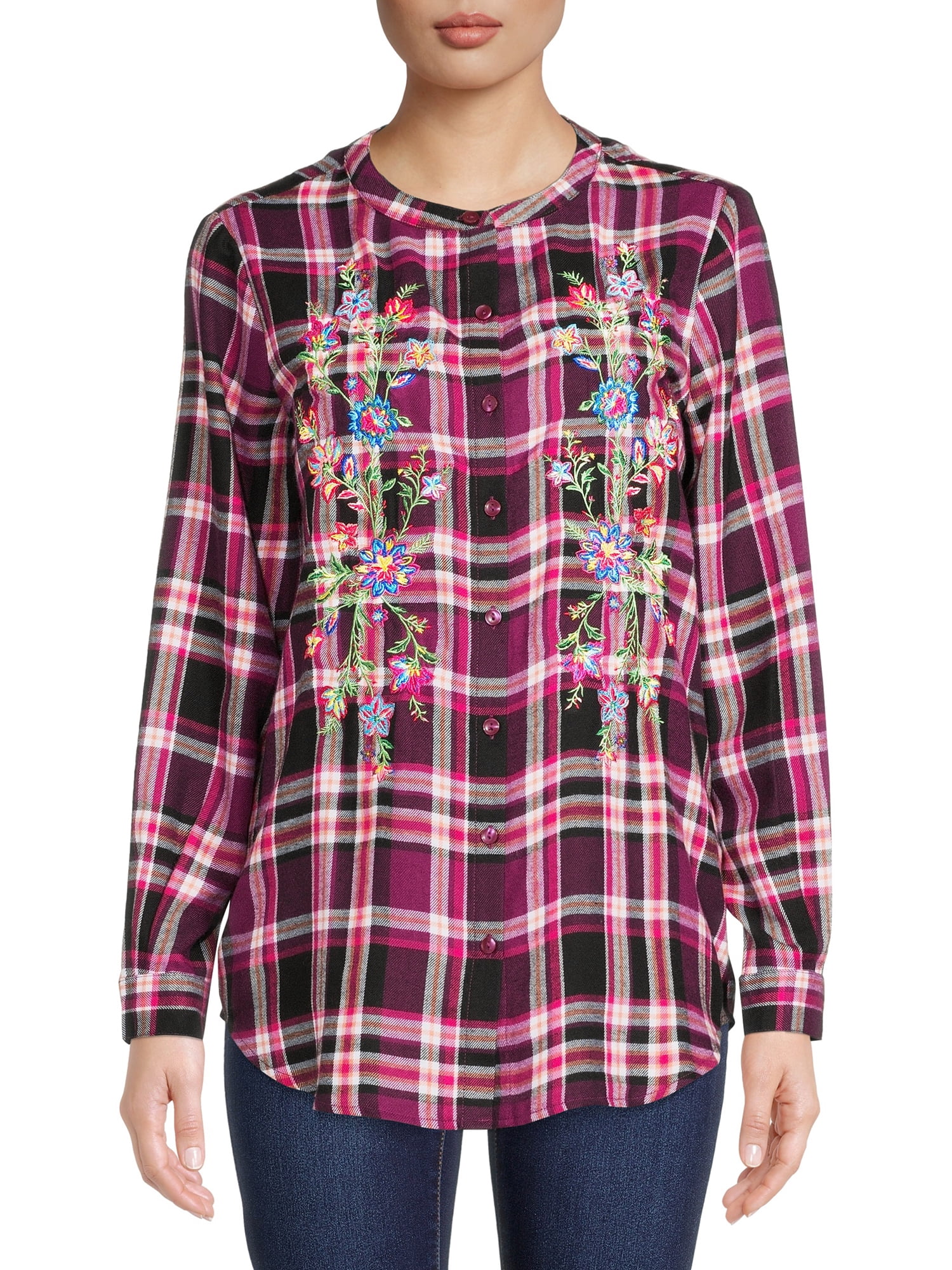 The Pioneer Woman Embroidered Flannel with Long Sleeves