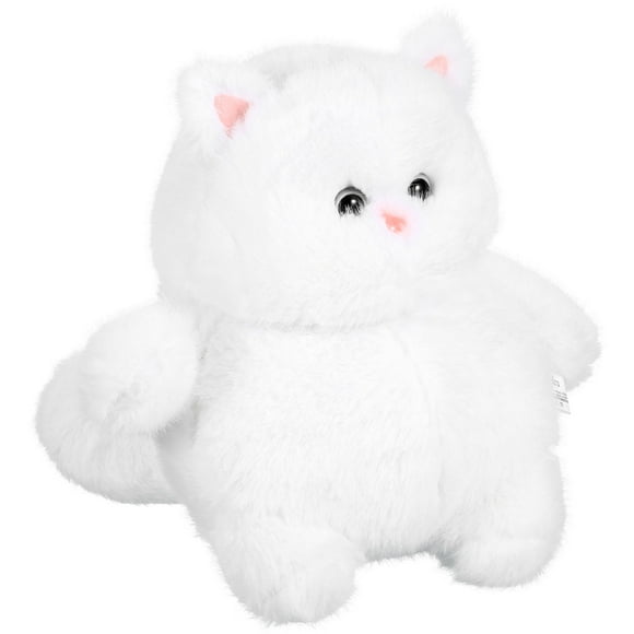 DECORNIJIA Chubby Cat Toy Kids Stuffed Cat Plush Toy White PP Cotton Comforting for Birthday 1 Set
