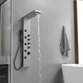 thumbnail image 4 of 5-Jet Rainfall Shower Panel System with Rainfall Waterfall Shower Head and Shower Wand in Black Nickel, 4 of 13