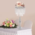thumbnail image 3 of 31.5Inch Crystal Flower Stand Tall Flower Vase Silver Vases Wedding Road Lead Flower Holders for Wedding Reception Birthday Party Events Home Decor, 3 of 9