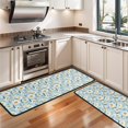 thumbnail image 3 of Kitchen Rugs Sets Of 2,Lightblue Daisy Flower Green Dots Pattern Anti Fatigue Kitchen Mat Rugs Non Slip Washable,Decorative Kitchen Floor Mats for Kitchen,Sink,Laundry,17"x47"+17"x47", 3 of 5
