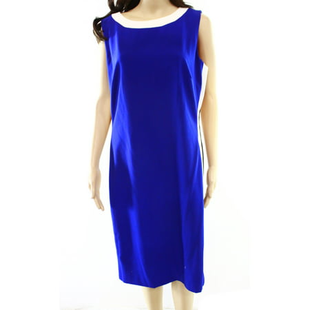 Lauren Ralph Lauren NEW Blue White Women's 10 Sheath Colorblock Dress ...