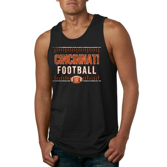 Wild Bobby Cincinnati CIN Hometown City Football Fan Pride Sports Men's Graphic Tank Top, Black, Small