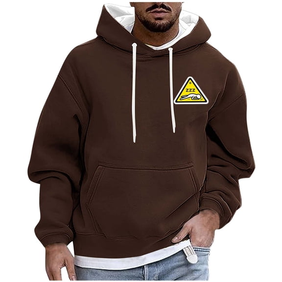 Men's Casual Sweatshirts Drawstring Hooded Pullover Long Sleeve Athletic Workout Street Style Clothes