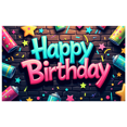 thumbnail image 1 of Happy Birthday Backdrop Banner Party Supplies Photography Props Decorations Birthday Party Background Decors Celebration Event Scene, 1 of 4