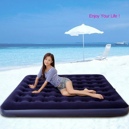 Inflatable Camping Mattress Moaere Camping Luxury Raised Air Sofa Mattress Inflatable High Airbed Blow up Bed Tent Pad Twin/Queen/King Size Bed Height 9