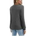 thumbnail image 3 of Women Blouses Thermal Ladies Underwear Neck Thermal Long Cute Tops Casual Tunic Tops Short Sleeve Blouse Women Splicing plus Size Tees for 3x Casual Solid Blouse Summer Shirts Womens Grey 2XL, 3 of 6
