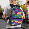 thumbnail image 6 of Pofeuu Cassette Tapes Print Laptop Backpack Travel Canvas Backpack for School Lightweight and Comfortable Backpack College Backpack Schoolbag, 6 of 6