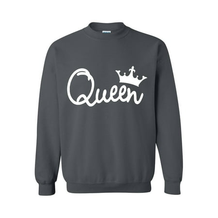 - Queen Crown Matching Couples Unisex Crewneck Sweater