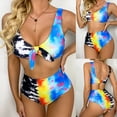 thumbnail image 1 of CEHVOM Ladies Women's Bathing Suit Tie Dyed Gradient Bow Pattern Printed Bikini Swimsuit, 1 of 8