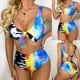 thumbnail image 2 of Traje de baño cómodo para mujer, traje de baño de bikini con estampado de lazo degradado teñido con lazo OAVQHLG3B Store lin121212, 2 of 4