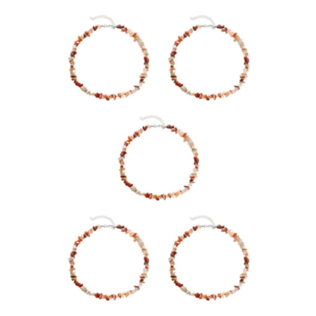 Justharion Fait à la Main Collier en Pierre de Cristal Superbe Ajout à la Collection de Bijoux Café 5Set
