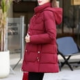 thumbnail image 4 of Womens Winter Long Coat Thickened Parka Down Quilted Puffer Windproof Mid Length Jacket Outwear with Pockets, 4 of 6